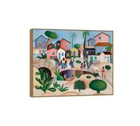 MUHJDYC Tarsila do Amaral Célèbre Tableaux-Impression Image sur Toile-Cadre en Bois Tableau Décoration Murale Salon Chambre(Favela Hill) 60x70cm-23x27in