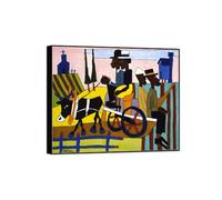 MUHJDYC William H. Johnson Célèbre D'art Tableau-Noir Cadre Impressions sur Toile Reproduction-Mural Décoration Salon Maison(Going to Church) 30x35cm