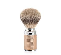 Muhle Pointe Argentée Rasage Brosse Blaireau Avec Or Rose Et Chrome Baril Manche