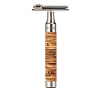 Mühle R95 Rasoir De Sécurité Muhle Rocca, Peigne Fermé, Manche Écorce De Bouleau.