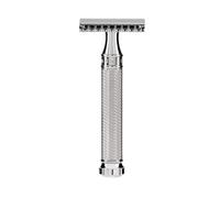 MUHLE Version Twist Rasoir Traditionnel Combe Ouvert avec Tête Détachable en Métal Chrome/Lame d'Échantillon