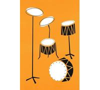 Muholin Affiche d'instrument de musique jazz rétro, art mural milieu du siècle, guitare, piano, batterie, peinture sur toile, décoration d'intérieur pour les amateurs de musique 50x70cm sans cadre