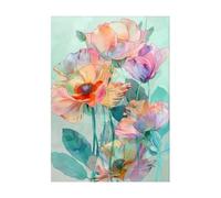 Muholin Illustration abstraite représentant des fleurs de montagne au loin,un paysage naturel coloré. Affiche,art mural,peinture sur toile. 60x90cm sans cadre
