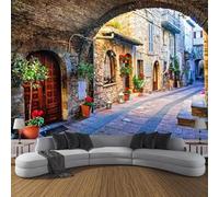 Muholin Papier peint photo personnalisé, fresque murale 3D, vue de rue, paysage européen, revêtement mural, papel de parede 450cm(W)×300cm(H)