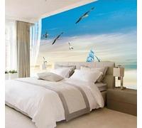 Muholin Peinture à l'huile aquarelle représentant un voilier, une oie sauvage et une télévision. Décoration murale luxueuse pour la maison. 350cm(W)×245cm(H)