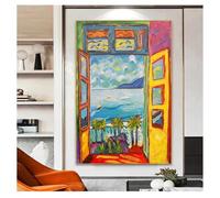 Muholin Tableau représentant une vue par la fenêtre - Affiches et reproductions sur toile - Paysage décoratif d'un peintre célèbre 30x40cm sans cadre