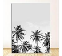 Muholin Tableau sur toile représentant un arbre,photographie en noir et blanc,affiche océan,décoration pour salon,camping-car,plage,surf,palmier 50x70cm sans cadre