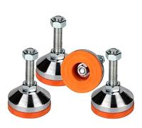MUHOUZHINANG Niveleurs de Pieds Robustes, Pieds de nivellement 2,36 "Dia Base,Pieds réglables niveleurs M12 Thread, capacité de 1300 LB,capacité pour établi, Machine, Armoire (Orange, D60xM12x50)