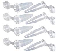 MUHWA Lot de 1000 tubes d’échantillon coniques en plastique pour centrifugeuse de laboratoire avec bouchon à clipser Transparent 0,5 ml