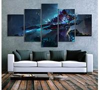 MUICIN Tableau sur Toile, Sticker Mural modulaire, 5 peintures murales, Sylvanas Windrunner World of Warcraft Jeu avec Cadre.,M