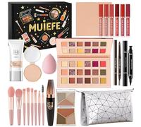 Muiefe 23 Pièces Coffret Maquillage Femme, Kit Maquillage Professionnel Complet, Coffret Cadeau Maquillage Ado Fille avec Palette de fards à paupières, Gloss à lèvres, Eyeliner, Mascara, Pinceaux