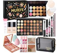 Muiefe Kit Maquillage Femme, Mallette et Coffret de Maquillage Ado Fille, Coffret Cadeau Maquillage avec Palette à Yeux Correcteurs Contour Fond de Teint Mascara Gloss à Lèvres Eyeliner Crayon Sourcil