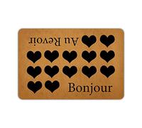 Muikoo Tapis de porte d'entrée Bonjour au Revoir en caoutchouc antidérapant pour intérieur ou extérieur 59,9 x 39,9 cm