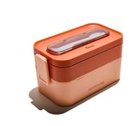Muitomas, Lunch Box 1700 ml, porte-repas avec couverts et deux conteneurs, boîte à lunch hermétique pour aliments, boîte à lunch micro-ondes, lave-vaisselle et congélateur, couleur pêche floue