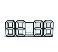 Muitomas, Réveil numérique avec lumières néon, Horloge Murale ou Bureau LED avec réveil et lumière de Nuit, Vue 12/24h réglable, entrée DC 5V/1A, Couleur Blanche