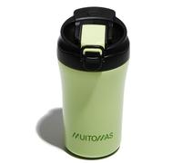 Muitomas, Tasse thermique avec couvercle, tasse thermique pour boissons chaudes et froides en acier, pratique et portable, capacité 350 ml, couleur verte