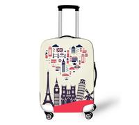 Muiuou Élastique Housse Valise, 3D La Ville Imprimé Housse de Valise, Housse de Protection pour Voyage Bagages Anti-Poussière, Lavable Housse Protection Valise (M(22-24 Pouce),Style 2)