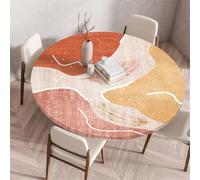 Muiuou Exterieur Rondes Nappes avec Bord Élastique, Imperméable Anti Taches Lavable Nappe de Table pour Accueil Fêtes Cuisine Camping Jardin Fête Tables Nappes