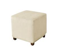 Muiuou Housse de Pouf en Velours Extensible, Protection Lavable pour Repose-Pieds Carré ou Cube, Couverture Antipoussière pour Ottoman et Coffre de Rangement (Petit,Style 2)