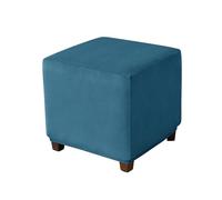 Muiuou Housse de Pouf en Velours Extensible, Protection Lavable pour Repose-Pieds Carré ou Cube, Couverture Antipoussière pour Ottoman et Coffre de Rangement (Petit,Style 14)