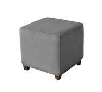 Muiuou Housse de Pouf en Velours Extensible, Protection Lavable pour Repose-Pieds Carré ou Cube, Couverture Antipoussière pour Ottoman et Coffre de Rangement (Moyen,Style 7)