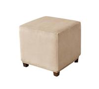 Muiuou Housse de Pouf en Velours Extensible, Protection Lavable pour Repose-Pieds Carré ou Cube, Couverture Antipoussière pour Ottoman et Coffre de Rangement (Petit,Style 1)