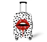 Muiuou Housse de Protection Valise Élastique, 3D Lèvres Print élastique pour Protéger des Rayures et Taches Protege Valise de Voyage Soute,pour 18-32 Pouces Valise (M(22-24 Pouce),lèvres 2)