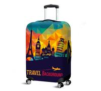 Muiuou Housse de Valise Elastique, Couverture de Bagages De Protector Imprimé Lavable Anti-Rayures Voyage Housse De Bagage Trolley Case Housse Protection Valises (M(22-24 Pouce),Style 2)