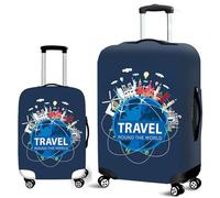 Muiuou Housse de Valise Elastique, Couverture de Bagages De Protector Imprimé Lavable Anti-Rayures Voyage Housse De Bagage Trolley Case Housse Protection Valises (M(22-24 Pouce),Style 15)