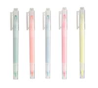 MUJI 無印良品 Lot de 5 surligneurs Twin (orange, rose, vert, bleu, jaune)