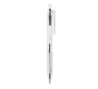 MUJI 無印良品 Stylo à bille en polycarbonate, pointe fine de 0,5 mm, corps transparent avec grip en caoutchouc (noir)