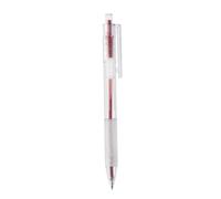 MUJI 無印良品 Stylo à bille en polycarbonate, pointe fine de 0,5 mm, corps transparent avec grip en caoutchouc (rouge)