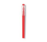 MUJI 無印良品 Stylo à pointe fine effaçable, encre marron à base d'eau de 0,5 mm, lot unique avec capuchon gomme (rouge)