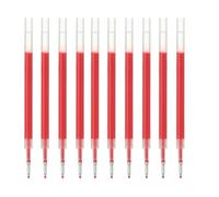 MUJI Lot de 10 recharges pour stylo à bille à encre gel, pointe fine de 0,5 mm, compatibles avec les stylos rétractables et à capuchon (rouge)