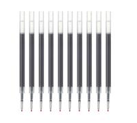 MUJI Lot de 10 recharges pour stylo à bille à encre gel, pointe fine de 0,5 mm, compatibles avec les stylos rétractables et à capuchon (gris)