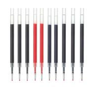MUJI Lot de 10 recharges pour stylo à encre gel, pointes de 0,5 mm, 0,38 mm et 0,3 mm, noir, bleu, rouge et bleu marine (recharges d'encre gel 0,5 mm)
