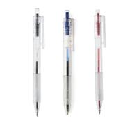 Muji Lot de 3 stylos à bille en polycarbonate Pointe 0,5 mm Noir/bleu/rouge