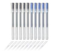 Muji Lot de 5 stylos à bille à encre gel 0,5 mm, 2 couleurs, noir, 5 pièces