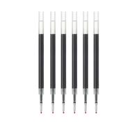 Muji Lot de 6 recharges pour stylo à bille à encre gel lisse, pointe fine de 0,5 mm, compatibles avec le type Knock et le corps des stylos à encre gel (noir)