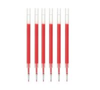 Muji Lot de 6 recharges pour stylo à bille à encre gel lisse, pointe fine de 0,5 mm, compatibles avec le type Knock et le corps des stylos à encre gel (rouge)