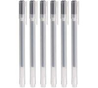 Muji Lot de 6 Stylos à Bille à Encre Gel, Taille de Pointe 0,5 mm, Noir