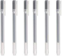 Muji Lot de 6 Stylos à Bille à Encre Gel, Taille de Pointe 0,5 mm, Noir