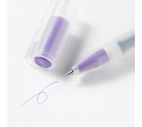 MUJI - Stylo à encre gel multicolore, pointe de 1 mm, corps rond (violet, 0,38 mm)