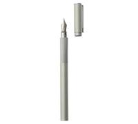 Muji - Stylo plume à pointe fine - Corps en aluminium - 1 cartouche d'encre noire incluse