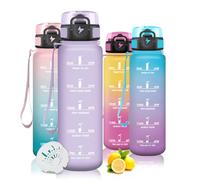 Mujigaga Gourde 1L, Bouteille Sport et Graduée, Étanche Bouteille d'eau, Gourde Motivation pour Fitness, Bureau, l'école