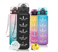 Mujigaga Gourde 1L, Bouteille Sport et Graduée, Étanche Bouteille d'eau, Motivation pour Fitness, Bureau, l'école