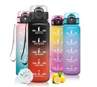 Mujigaga Gourde 1L, Gourde Sport et Graduée, Étanche Bouteille d'eau, Bouteille Motivation pour Fitness, Bureau, l'école, Yoga