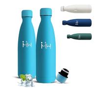 Mujigaga Gourde 500ml, Gourde Isotherme, sans BPA, Bouteille Isotherme, 24h Froid & 12h Chaud, Bouteille Inox, Anti Fuite, Facile à Transporter, Bouteille d'eau pour École, Bureau, Voyage