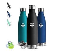 Mujigaga Gourde Isotherme, Gourde 500ml, Bouteille Inox, 24h Froid & 12h Chaud, Bouteille sans Bpa, Double Vide, Facile à Transporter, Bouteille d'eau pour l'École, Bureau, Camping, Voyage