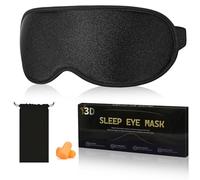 Mujigaga Masque de Nuit, 3D Masque de Sommeil pour Hommes et Femmes, Cache Yeux Anti-Lumière, Zéro Pression Oculaire, Confortable Réglable pour Dormir, la Méditation, Comprend deux bouchons d'oreille